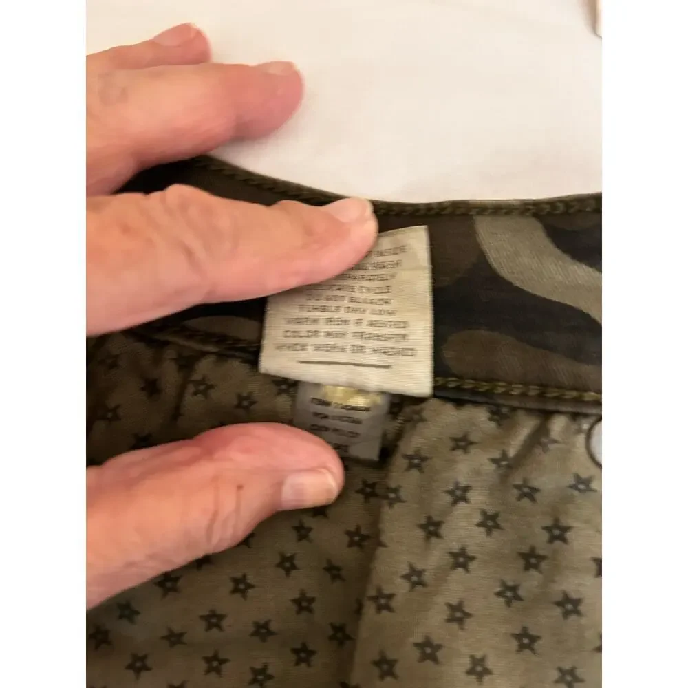 Torrid Women’s Green Camouflage Knee Length Pencil Denim Skirt Grunge Size 14